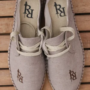 Alpargata de hombre beige tostado con cordones RqueR.